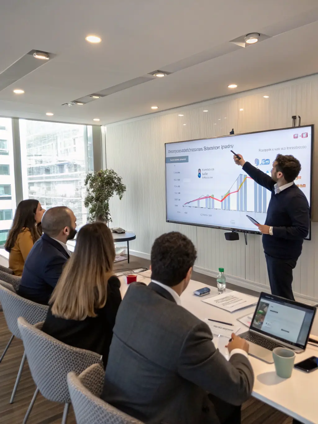 A consultant leading a workshop on industry best practices, demonstrating NJE Consulting's commitment to sharing knowledge and expertise.